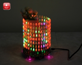 Colorful Dream Light Cube 5mm LED Flashing Lamp Round Light Cylinder DIY Kit Music Spectrum Module 8x32 Dot Matrix for Xmas Birthday Gift