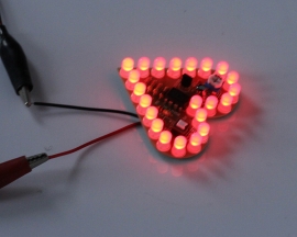 Red Flashing LED DIY Kit Heart Shape Breathing Lamp Kit Electronic Soldering Practice Kit DC 4V-6V