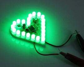 Green LED DIY Kit Heart Shape Breathing Lamp Kit Electronic Soldering Kit DC 4V-6V