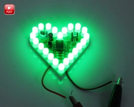 Green LED DIY Kit Heart Shape Breathing Lamp Kit Electronic Soldering Kit DC 4V-6V