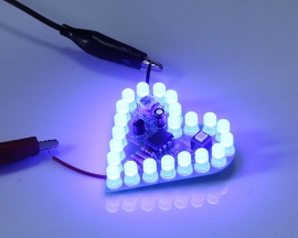 Blue Flashing LED DIY Kit Heart Shape Breathing Lamp Electronic Soldering Practice Kit DC 4V-6V