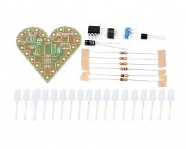 Blue Flashing LED DIY Kit Heart Shape Breathing Lamp Electronic Soldering Practice Kit DC 4V-6V