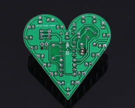 Blue Flashing LED DIY Kit Heart Shape Breathing Lamp Electronic Soldering Practice Kit DC 4V-6V