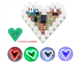 Red Flashing LED DIY Kit Heart Shape Breathing Lamp Kit Electronic Soldering Practice Kit DC 4V-6V