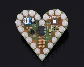 White Flashing LED DIY Kit Heart Shape Breathing Lamp Kit Electronic Kit Module DC 4V-6V