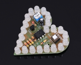 White Flashing LED DIY Kit Heart Shape Breathing Lamp Kit Electronic Kit Module DC 4V-6V