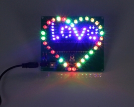 Colorful Flashing LED Light Love Letter Display Lamp Heart Shaped Electronic DIY Kit with Remote Control