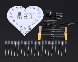 DC 5V Colorful Flashing LED Light DIY Kit Love Heart Shaped LED Lamp Electronic Soldering Practice Kit