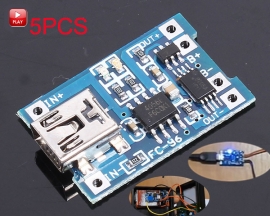 5pcs 5V 1A Mini USB 18650 Lithium Battery Charging Board Charger Protection