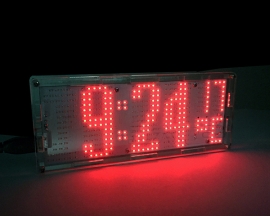 DIY Kit Red LED Dot Matrix Clock SMD Kit Parts C51MCU Temperature Control Module with Acrylic Shell