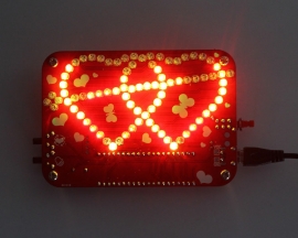 DIY Colorful RGB LED Double Heart-shaped Flashing Light Lamp with Music DIY Electronic Kits for Love Gift
