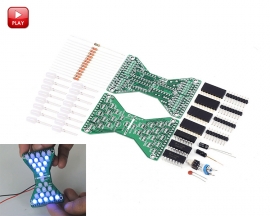 DIY Kit Blue LED Blinking Light Hourglass Shaped DIY Flashing Light Electronic DIY Soldering Kits for School Students