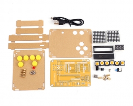 DIY Kit Game Toy Creative Electronics Experiment Kit MCU Computer Game Machine with Protective Shell for Snake/Plane/Racing