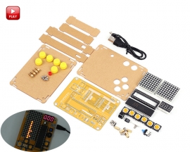 DIY Kit Game Toy Creative Electronics Experiment Kit MCU Computer Game Machine with Protective Shell for Snake/Plane/Racing