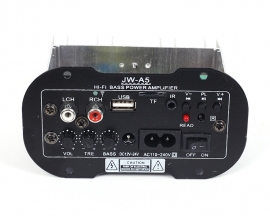 JW-A5 High Power Low-speed Bass Amplifier Card USB Player Remote Control Mono Mp3 Player Power Amplifier Board Module for Car