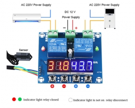 XH-M452 DC 12V LED Dual Digital Temperature Humidity Controller Independent Output 10A Relay Control Thermostat +Probe