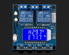 SHT20 Humidity Temperature Controller DC 12V 0-100%RH -20-60 Celsius Digital LCD Display 2-Channel Relay Module