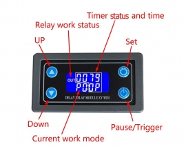 Time Delay Relay Module Digital LCD Display 6-30V Control Timer Switch Trigger Cycle Module for Smart Control