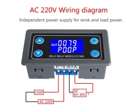 Time Delay Relay Module Digital LCD Display 6-30V Control Timer Switch Trigger Cycle Module for Smart Control