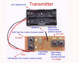 4-Channel 2.4G Wireless Transmitter Receiver Board Remote Control Kits for DIY Smart Cars Robots Differential Boats