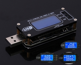 DC-DC USB Step UP/Down Power Supply Module Adjustable Boost Buck Converter LCD Voltmeter Ammeter Battery Capacity Tester with Shell Temperature Display