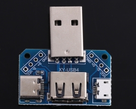 5PCS USB Converter Standard USB Female to Male to Type-C to Micro USB to 4P Terminal