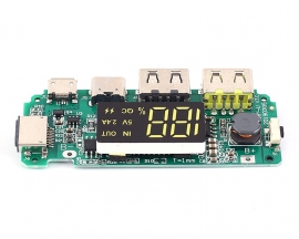 Dual USB Port Charging Module, QC Mobile Power Boost Module, 5V 2.4A Charger Circuit Board with LCD Display