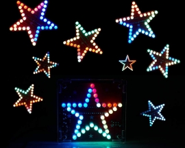 DIY Kit Pentagram RGB LED Music Colorful Flashing Light Five-Pointed Star DIY Soldering Kits