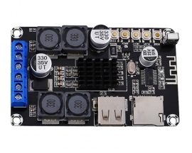 Bluetooth-compatible Power Amplifier Board 50W+50W 12V 24V Receiver Module Support TF Card U-Disk