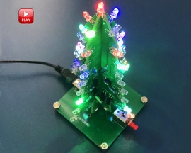 DIY Kit RGB Flash LED Circuit Colorful Christmas Trees LED Soldering Practice Kits Xmas Fun Gift DC 4.5V-5.5V