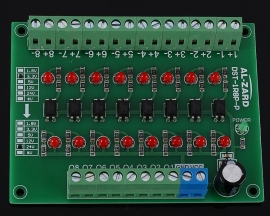 3.3V to 24V 8-Channel Optocoupler Isolator Photoelectric Isolation Module Level Voltage Converter 8Bit PNP Output PLC Signal Converter