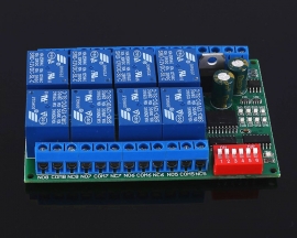 8-Channel RS485 Multifunctional Delay Relay Module DC 12V Modbus RTU Controller