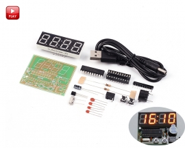 DIY 4 Bits C51 Digital Electronic Clock Red LED STC11F02E Chip DIY Kits Soldering Practice Electronic Learning