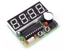 DIY 4-Digit C51 Digital Electronic Clock Red LED STC11F02E Chip DIY Kits Soldering Practice Electronic Learning