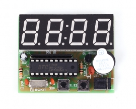 DIY 4 Bits C51 Digital Electronic Clock Red LED STC11F02E Chip DIY Kits Soldering Practice Electronic Learning