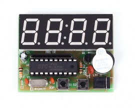 DIY 4-Digit C51 Digital Electronic Clock Red LED STC11F02E Chip DIY Kits Soldering Practice Electronic Learning