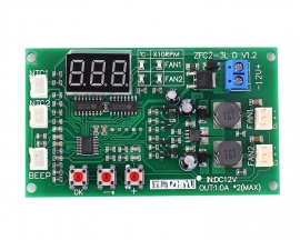 DC 12V 2Bit PWM 3-Wire Fan Temperature Controller 2A Speed Governor for PC Fan/Alarm