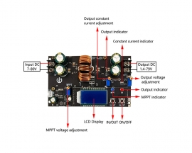 DC-DC 300W MPPT Boost Buck Voltage Converter, CVCC LCD Display Step UP/Down Power Supply Module Solar Charger