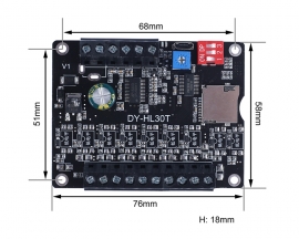 DC 12V 24V 30W Mono Voice Playback Module, 9-Channel Music Power Digital Amplifier, Support 32G TF Card Socket, MP3 WAV UART Controller for Arduino