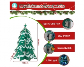 Christmas DIY Soldering Project, 3D Xmas Tree Electronics Kit with RGB LEDs & Music for Adults Teens Soldering Practice STEM Learning, Christmas Decor and Presents