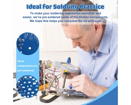 DIY Wireless Rotating 3D Space Model Soldering Project Kit, USB Powered Rotation with Music & LED, STEM Project for High School College