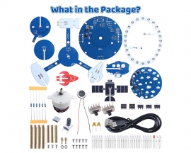 DIY Wireless Rotating 3D Space Model Soldering Project Kit, USB Powered Rotation with Music & LED, STEM Project for High School College