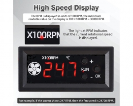 Fan Temperature Controller, ICSTATION DC 12V PWM 4-Wire Fan Speed Controller Module with Temperature Probe Digital Display Temperature Controlled Governor for 3A Fan PC