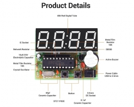 2PCS 4-Digit Red LED Digital Electronic Clock DIY Kits for Soldering Practice Circuit Learning