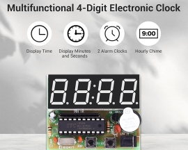 2PCS 4-Digit Red LED Digital Electronic Clock DIY Kits for Soldering Practice Circuit Learning