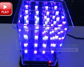 3D LightSquared DIY Kit 4x4x4 2*5*7MM LED Cube White LED Blue Ray