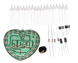 DIY Kit 18 LEDs Heart-Shaped Red Green Dual-Color Happy Birthday Music Gift Kits