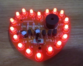 DIY Kit 18 LEDs Heart-Shaped Red Green Dual-Color Happy Birthday Music Gift Kits