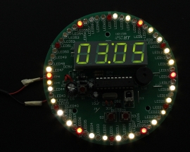 60S Rotary Electronic Clock DIY Kit 4 Digits Digital Clock Colorful Flashing LED Light DIY Kits with Remote Control