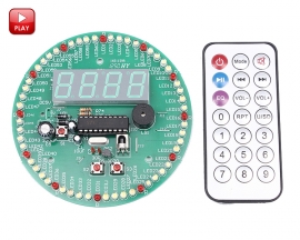 60S Rotary Electronic Clock DIY Kit 4 Digits Digital Clock Colorful Flashing LED Light DIY Kits with Remote Control